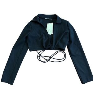 Zara structured long sleeve crop